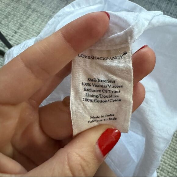 NWT LoveShackFancy Smocked Jayce Mini Dress in Antique White Large - Picture 4 of 5